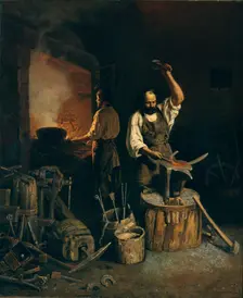 The Forge, 1845. Artist: Plakhov, Lavr Kuzmich (1810-1881)