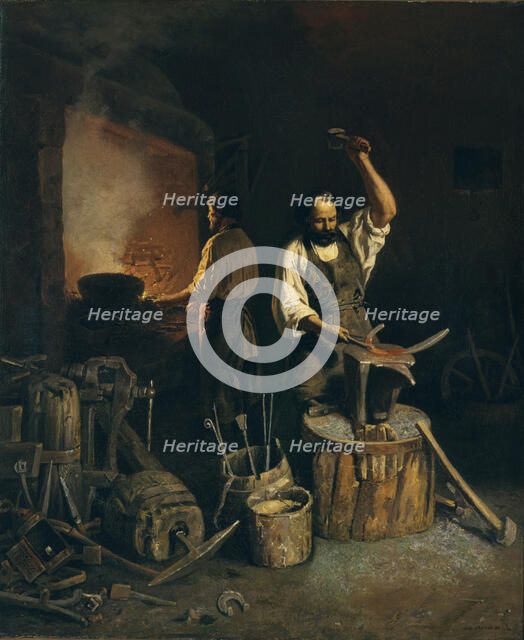 The Forge, 1845. Artist: Plakhov, Lavr Kuzmich (1810-1881)