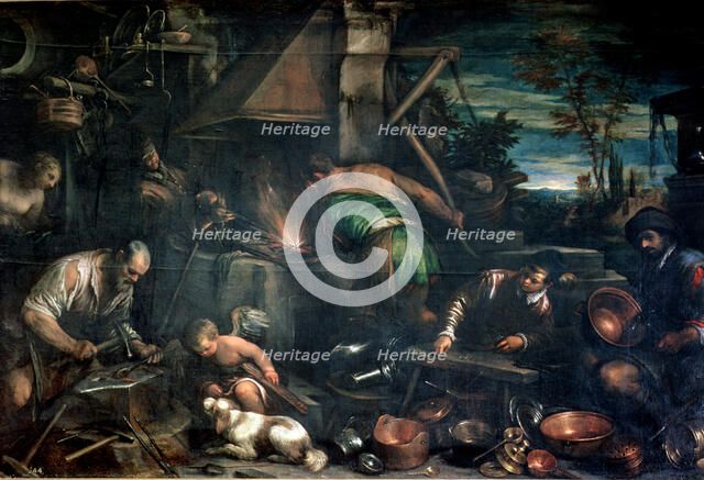 The Forge of Vulcan', oil on canvas.