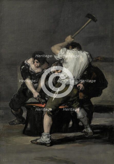 The Forge, c. 1815. Artist: Goya, Francisco, de (1746-1828)