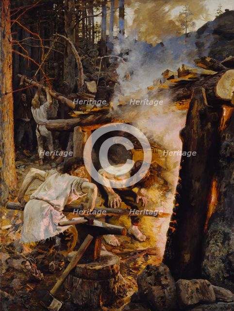 The Forging of the Sampo, 1893. Artist: Gallen-Kallela, Akseli (1865-1931)