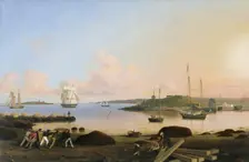 The Fort and Ten Pound Island, Gloucester, Massachusetts, 1847. Creator: Fitz Hugh Lane