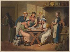 The Fortune Teller in the Kitchen. Scenes of life during the Biedermeier period. Creator: Opiz, Georg Emanuel (1775-1841)