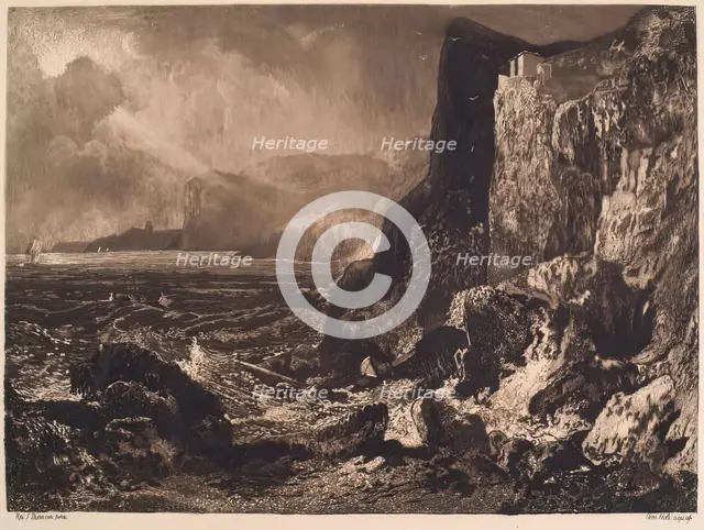 The Fortress of Fast Castle, (c1820s), c1889. Creator: William Brassey Hole.