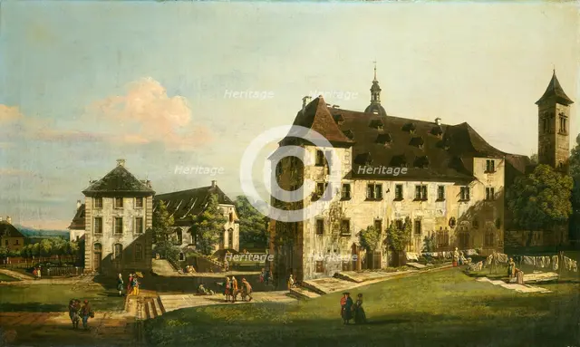 The Fortress of Königstein: Courtyard with the Magdalenenburg, 1756-1758. Creator: Bernardo Bellotto.