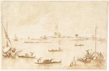 The Fortress of San Andrea from the Lagoon, 1780s. Creator: Francesco Guardi