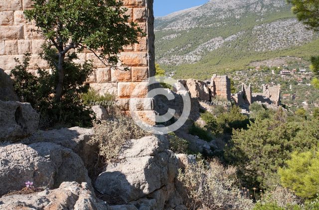 The fortress at Aigosthena, Greece. Creator: Samuel Magal.