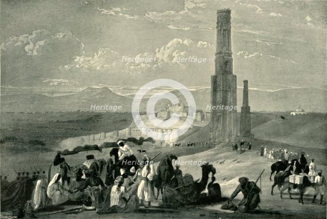 'The Fortress and Citadel of Ghazni and the Two Minars', c1840, (1901). Creator: James Atkinson.