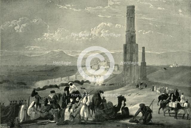 'The Fortress and Citadel of Ghazni and the Two Minars', c1840, (1901). Creator: James Atkinson.