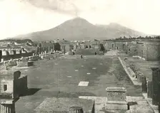 The Forum at Pompeii and Vesuvius, Italy, 1895. Creator: Unknown