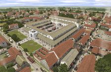 The Forum at Silchester from the North West, c4th century, (c1990-2010). Artist: Peter Urmston