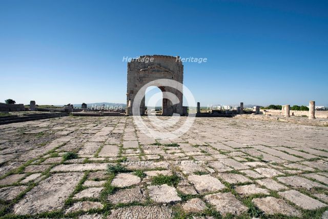 The forum and the Arch of Trajan at Mactaris, Tunisia. Creator: Samuel Magal.