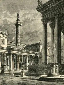 The Forum and Column of Trajan (restoration) 1890. Creator: Unknown