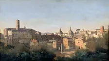 The Forum Seen from the Farnese Gardens, Rome 1826. Artist: Jean-Baptiste-Camille Corot