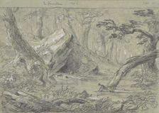 The Fountain, No. 1: The Wounded Indian Slaking His Death Thirst, 1843. Creator: Thomas Cole