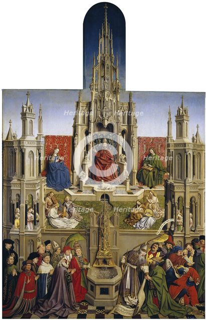 The Fountain of Grace and the Triumph of Ecclesia over the Synagogue, 1430. Artist: Eyck, Jan van, (School)  