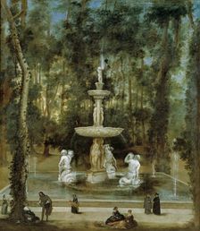 The Fountain of the Tritons in the Island Garden, Aranjuez, 1657. Creator: Diego Velasquez