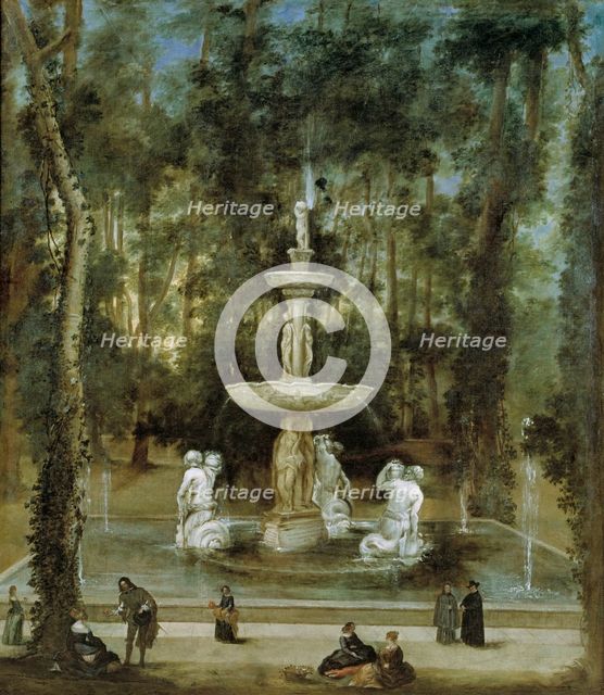 The Fountain of the Tritons in the Island Garden, Aranjuez, 1657. Creator: Diego Velasquez.
