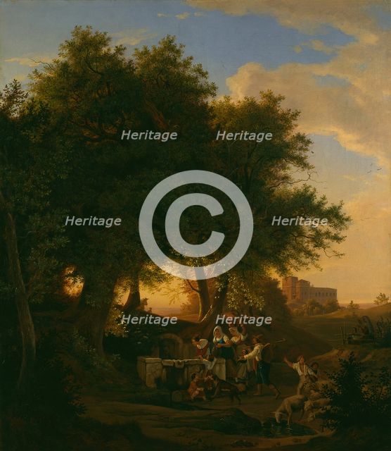 The Fountain at Grottaferrata, 1832. Creator: Ludwig Richter.