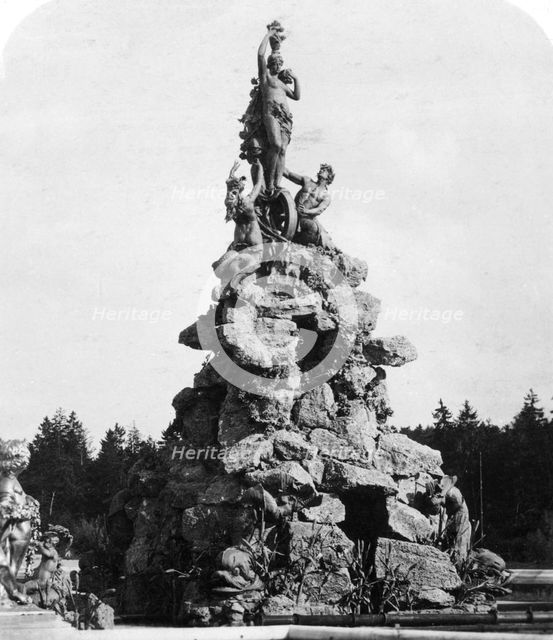 The fountain at Herrenchiemsee Palace, Bavaria, Germany, c1900s.Artist: Wurthle & Sons