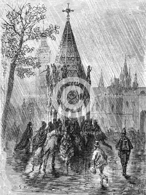 'The Fountain - Broad Sanctuary', 1872.  Creator: Gustave Doré.