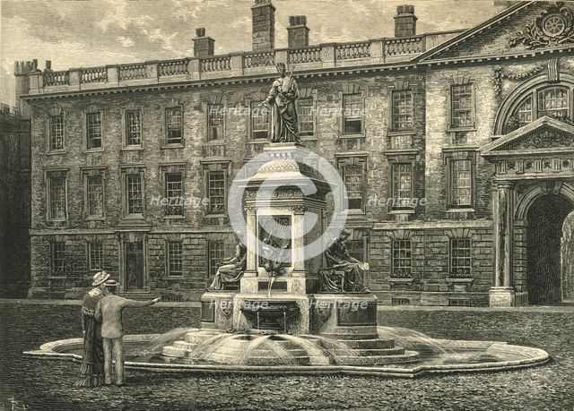 'The Fountain, King's College, Cambridge', late 19th century.  Creator: Unknown.