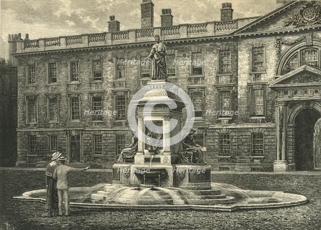 'The Fountain, King's College, Cambridge', late 19th century.  Creator: Unknown.