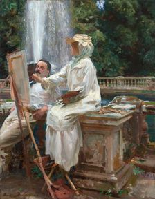 The Fountain, Villa Torlonia, Frascati, Italy, 1907. Creator: John Singer Sargent