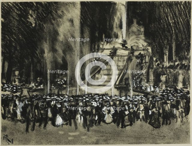 The Fountains Playing at La Granga, c. 1903. Creator: Joseph J Pennell.