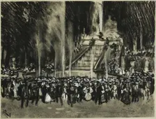 The Fountains Playing at La Granga, c. 1903. Creator: Joseph J Pennell