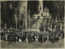 The Fountains Playing at La Granga, c. 1903. Creator: Joseph J Pennell