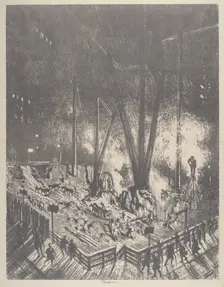 The Foundations, Building a Skyscraper, 1910. Creator: Joseph Pennell