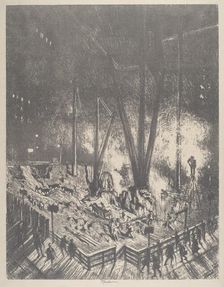 The Foundations, Building a Skyscraper, 1910. Creator: Joseph Pennell