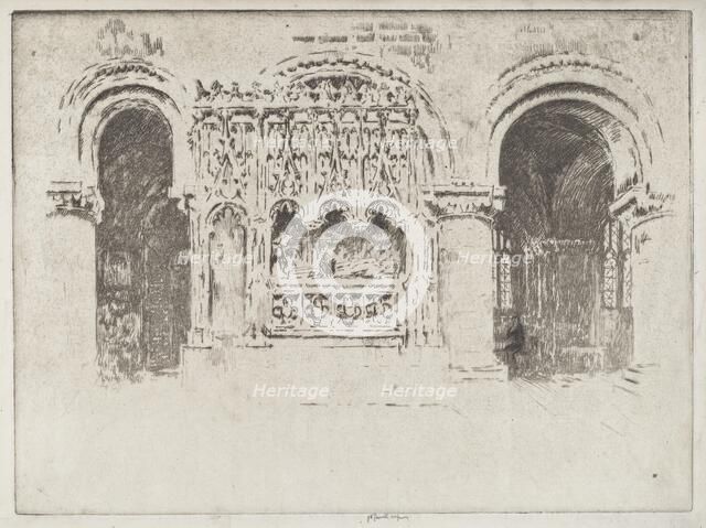The Founder's Tomb, Church of Saint Bartholomew the Great, 1903. Creator: Joseph Pennell.