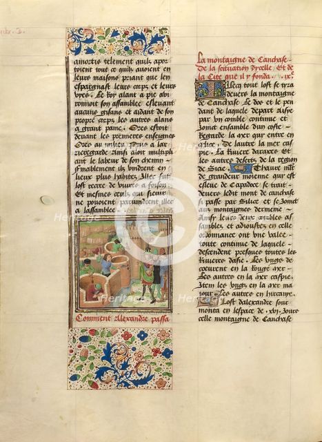 The Founding of Alexandria-in-Caucaso; Livre des fais d'Alexandre le grant, about 1470-1475. Creator: Master of the Jardin de vertueuse consolation.