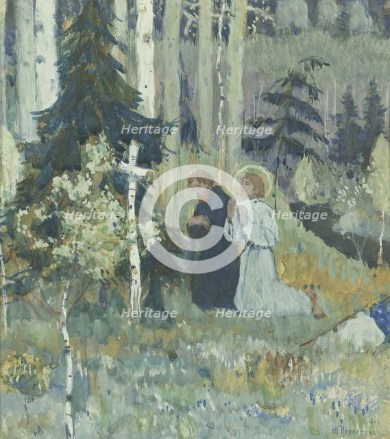 The Founding of the Trinity-Sergius Monastery. Artist: Nesterov, Mikhail Vasilyevich (1862-1942)