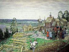 The Founding of the Moscow Kremlin, 1156 1917. Creator: Vasnetsov, Appolinari Mikhaylovich (1856-1933)