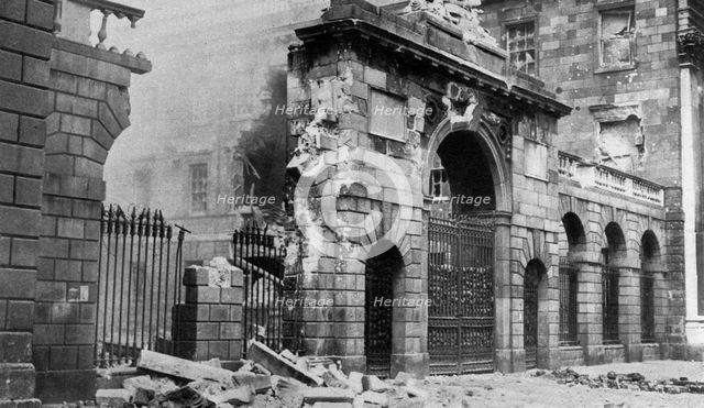 The Four Courts bombarded, Dublin, Ireland, July 1922 (1935). Artist: Unknown