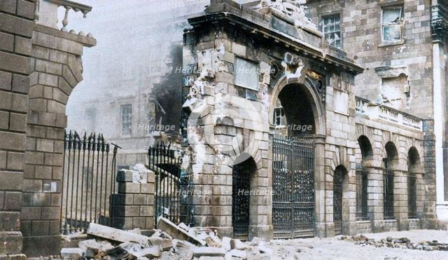 The Four Courts bombarded, Dublin, Ireland, July 1922 (1935).  Creator: Unknown.