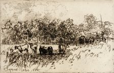 The Four Cows, 1882. Creator: Francis Seymour Haden