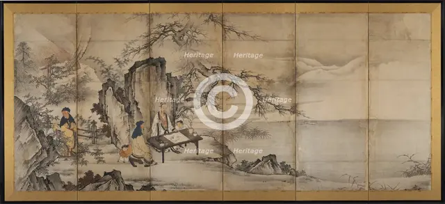 The Four Accomplishments, late 1500s. Creator: Kano Shoei (Japanese, 1519-1592), attributed to.