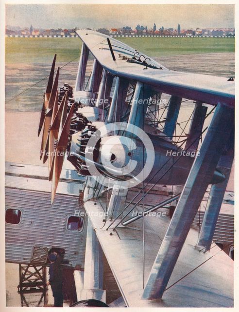 The four Bristol Jupiter engines of the Imperial Airways liner 'Scylla', c1936 (c1937). Artist: Unknown.