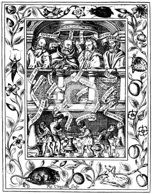 The four great alchemists, 1652. Creator: Robert Vaughan.