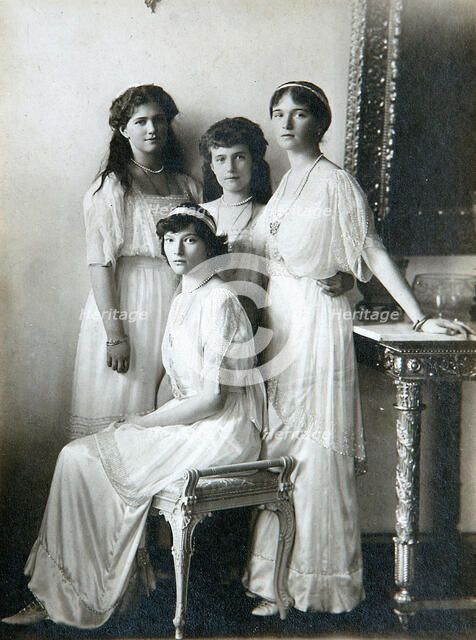 The four daughters of Tsar Nicholas II of Russia, 1910s. Artist: K von Hahn