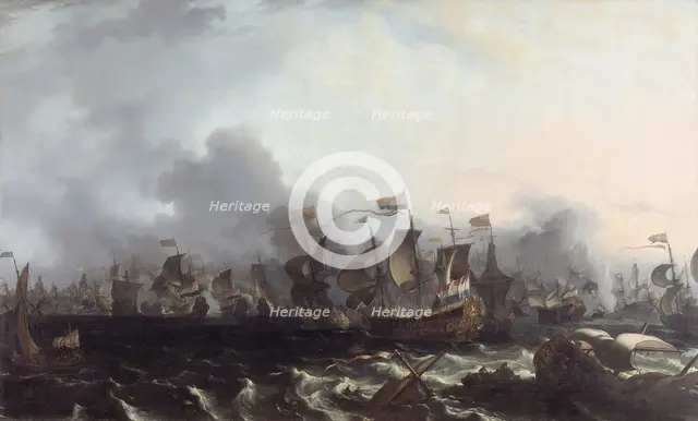 The Four Day's Battle, 11-14 June 1666, 1666-1708. Creator: Ludolf Backhuysen I.