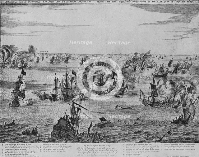 'The Four Days' Fight', c1667. Artist: Unknown.