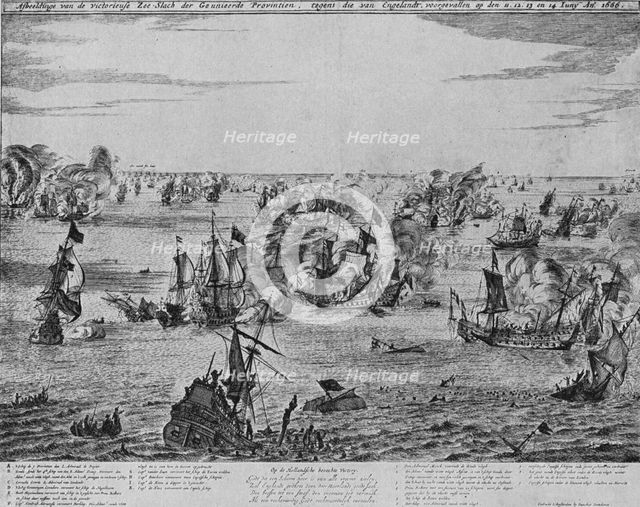 'The Four Days' Fight', c1667. Artist: Unknown.