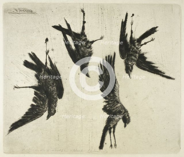 The Four Dead Ravens, c. 1888. Creator: Henri-Charles Guerard.