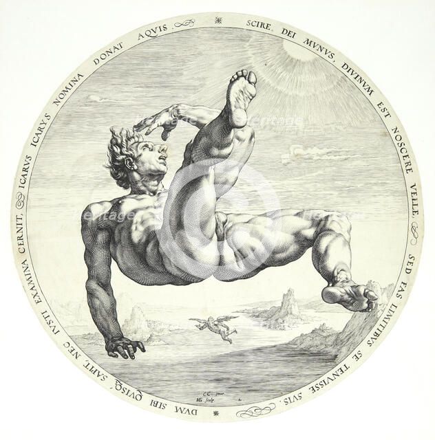 The Four Disgracers: Icarus, 1588. Creator: Goltzius, Hendrick (1558-1617).