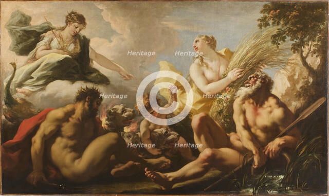 The four elements of Brewing, 1717. Creator: Pellegrini, Giovanni Antonio (1675-1741).